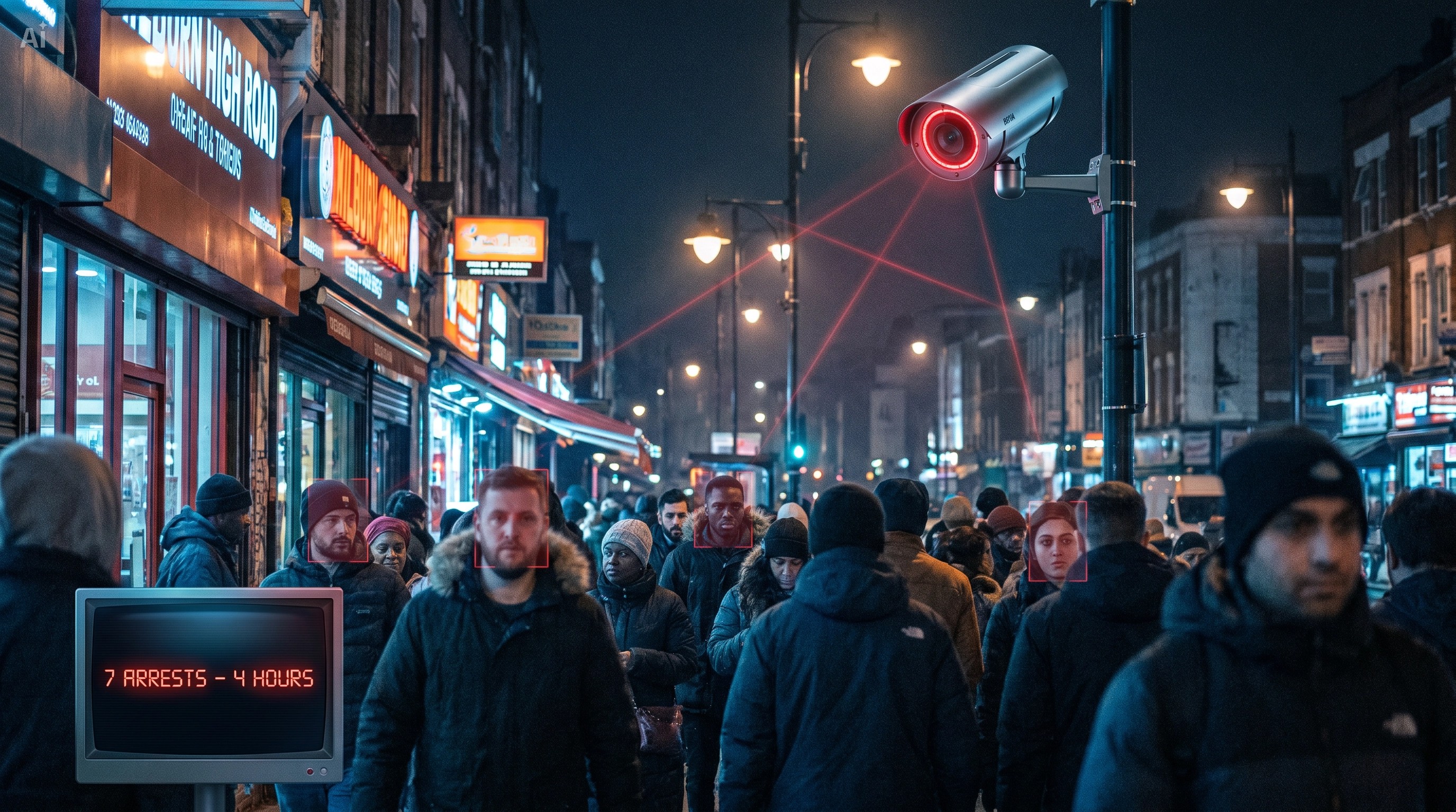 🇬🇧 7 arestări în 4 ore pe o stradă din Londra. Camerele cu recunoaștere facială au scanat fiecare față care a trecut. Aceasta este poliția în 2026. Te simți confortabil cu asta?