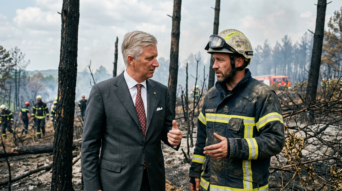 🇧🇪 Rei Filipe da Bélgica, visita a “Hautes Fagnes” durante o fogo devastador: “Uma tragédia que afeta a todos nós. Devemos nos mobilizar para proteger a natureza”