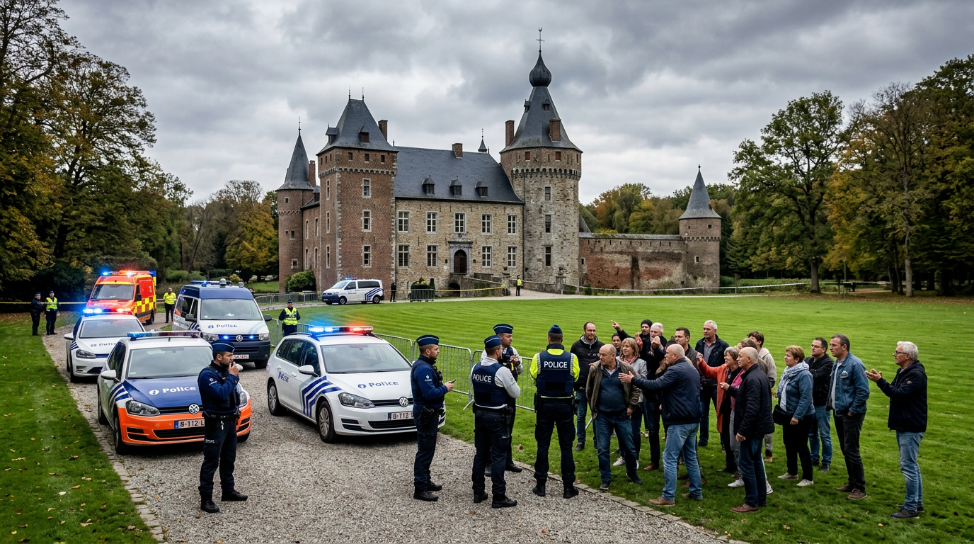 🇧🇪 Centinaia di lavoratori stagionali evacuati dal terreno di un castello a Sint-Truiden dopo il terzo battito in una settimana. Alloggio illegale per 300 persone, in una posizione di lusso