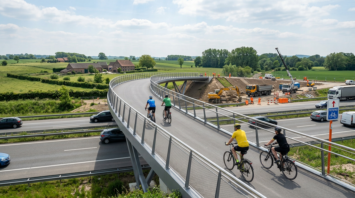 🇧🇪 Der schnelle Radweg in Oudenaarde erhält zusätzliche Beleuchtung. Die Brücke über die N60 öffnet am 2. Oktober